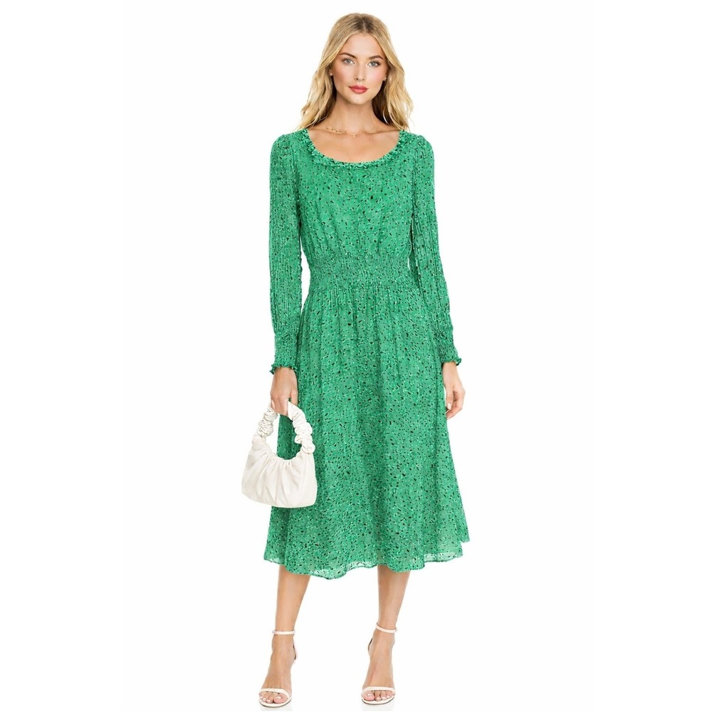 NWOT NEW Ghost London Silana Dress Kelly Green Floral Vacation Party Cocktail XL